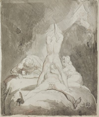 Hephaestus, Bia and Crato Securing Prometheus on Mount Caucasus by Johann Heinrich Füssli